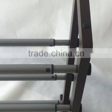 Solid Wood 4 Tier Expandable Length Shoe Rack for 100cm Length Shoes Storage Organizer photo-6