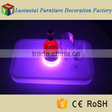 Factory supplier best quality glowing LED tray rack/plastic wine tray with led light/color changing rack