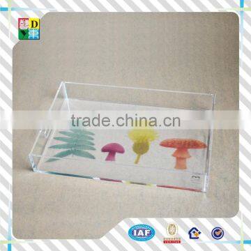2016 Custom Design Acrylic Serving Tray Hot Sale Acrylic Food Tray PMMA Acrylic Tray With Insert Wholesale Pricce photo-2