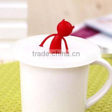 Good Sealability Silicone Coffee Cup Cover With Little Evil Sleeve photo-4