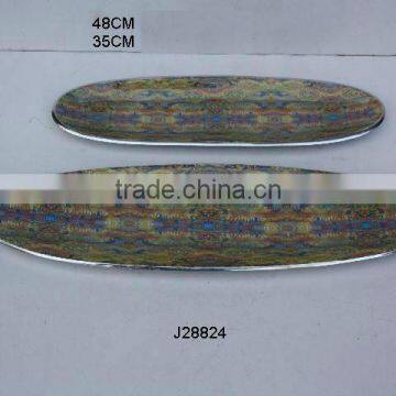 Cast Aluminium Oval plate with enamel and patterns can be as per customers design