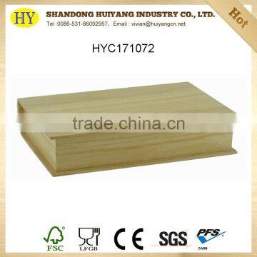 custom cheap book shape wooden packaging box wholesale