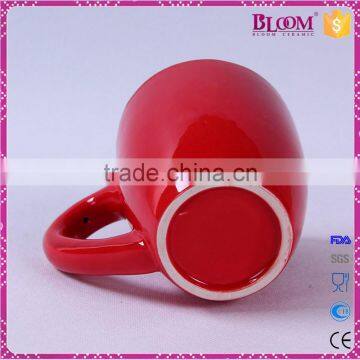 Olive Branch Design Red Glazed Ceramic Coffee Mug photo-6