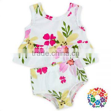Flowers Print Baby 2 Pcs Swimwear Beachwear Kids Bikini photo-2