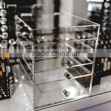 2017 Wholesale Clear Acrylic Lucite Makeup Storage Boxes Cosmetic Storage Box photo-4