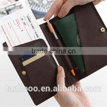 Handmade Travel Ticket Bag,Personalized Passport Holder ,Passport Cover With Pen Holder