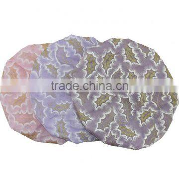 Double-deck Waterproof Nylon Mesh Shower Cap Makeup Cap photo-3