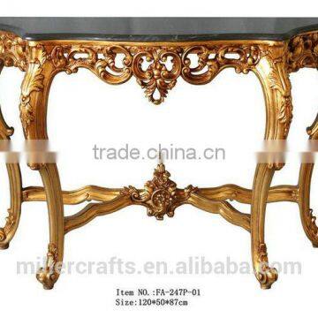 Antique Gold Living Room Console Table Rococo Furniture photo-2