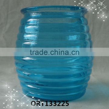 Color blue glass candle holder