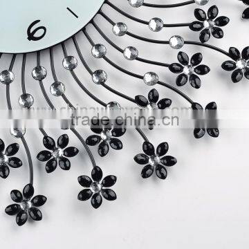 Flower Crystal Metal Wall Digital Clock photo-2