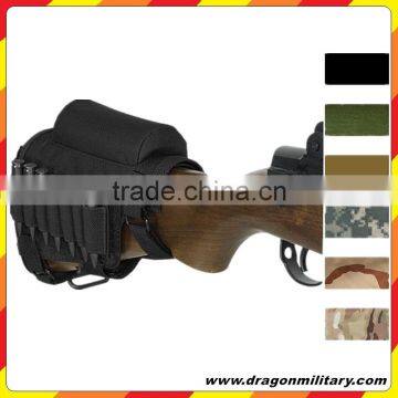 Adjustable Tactical Buttstock Shell Holder Cheek Rest Pouch Holder Pack With Ammo Carrier Case