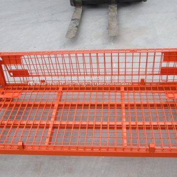 Rolling Metal Storage Wire Mesh Container For Supermarket