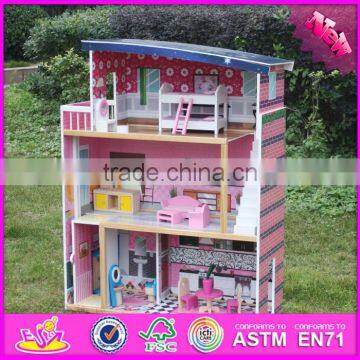 2016 New Design Children Home Play Toy Model Wooden Doll House Kits W06A214 photo-4
