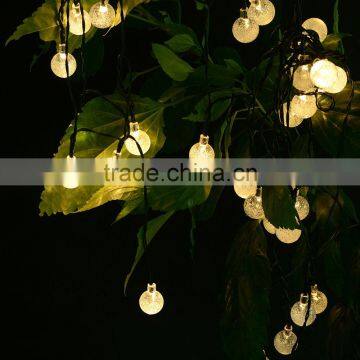 LED Crystal Ball Solar Power Outdoor String Light for Outside Patio Party