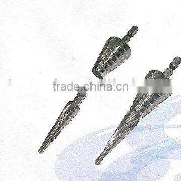 Professional 6.35 Hex-Shank Spiral Type High Speed Steel Step Drill Bit