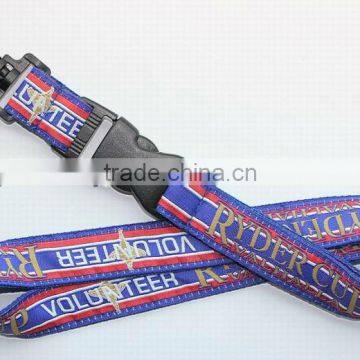 blue woven lanyard