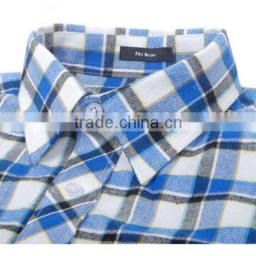 Cotton flannel shirt for man brushed flannel checks shirts