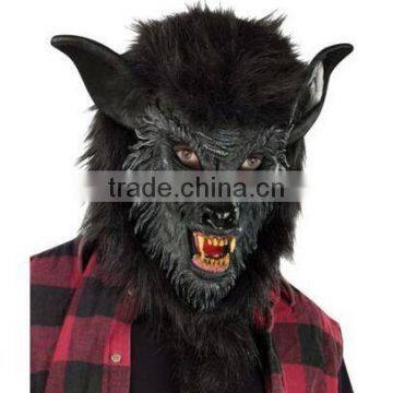 Black Hairy Werewolf Wolf Wolfman Scary Mask,balck hairy wolf mask