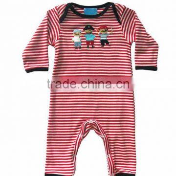 Vintage Colour Red and White Printed Baby Jumpsuits for Kids Fancy Rompers