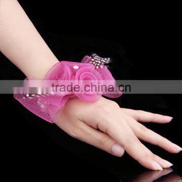 stretch fabric flower bracelets bridemaid jewelry fabric Wrist Corsage Wedding Flower Corsage Bridal accessories jewelry