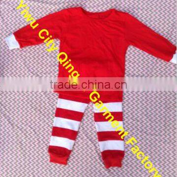 Persnickety Baby Girls Christmas Holiday Pajamas Sets Cute Kids Red Top with Red Stripe Pants Outfit for Christmas