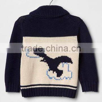 Baby Full Zip Latest Fashion Bird Shawl Cardigan photo-2
