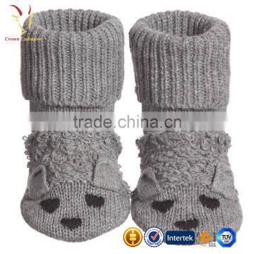 Kids Baby Grey Cotton Cashmere Flopsey Bootees