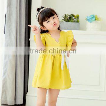 S17574A Girls Dresses Smocked Girl Ruffle Short Sleeve Dress photo-2