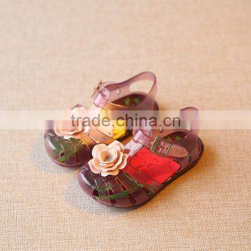 S16863A 2017 Summer Girls Sandals Prince Flowers Jelly Shoes For Girl photo-3