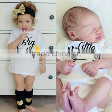 S17511A Girl Clothes Big Sister Letter Printed With Short Sleeve Cotton T-Shirts photo-2