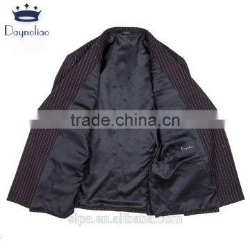 2016 New Arrival Suit Men Vertical Stripe Pattern Slim Fit Black Men's Suit photo-4