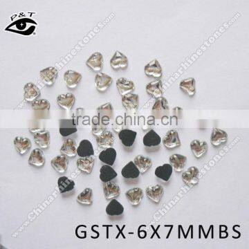 6x7mm Heart Shape Hot Fix Rhinestone Crystal for Clothing photo-2