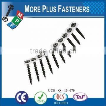 Taiwan Galvanized Schnellbauschrauben Trockenbauschrauben Gypsum Black Phosphaed Bugle Head M3.5 #6 Collated Drywall Screws photo-2