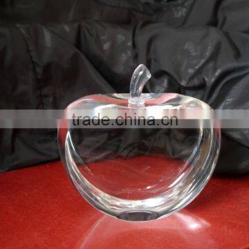 3D laser carving Crystal Apple for wedding gifts and home decorations