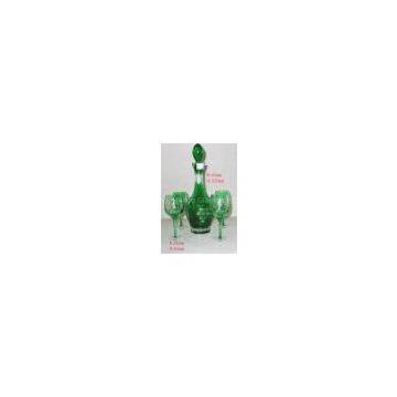 Colored bottle and golet Cup Wine Glass Gift Sets / glassware with paint, silk printing