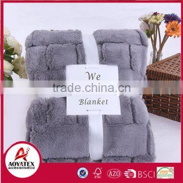 new design 100% polyester double layers flannel faux fur blanket