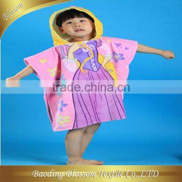 alibaba china 100% cotton velvet reactive printed hooded baby towel 60*120cm+30*30cm hood