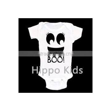 Wholesale baby girl clothes boo ghost face halloween onesie infant unique rompers