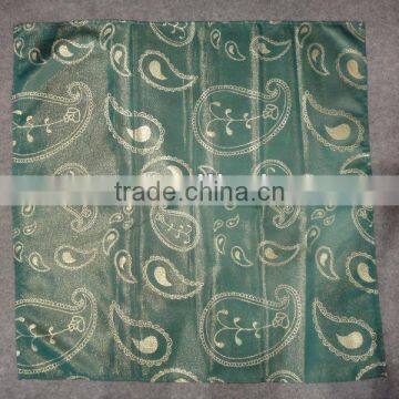 green ground golden thread scallop table cloth