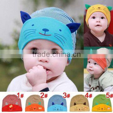 cute cartoon cat 100%cotton baby children hat