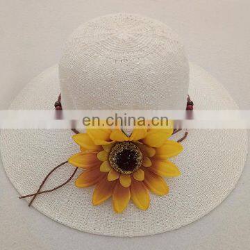 Large Eaves Seaside Holiday Beach Straw Hat Flower Sun Hat