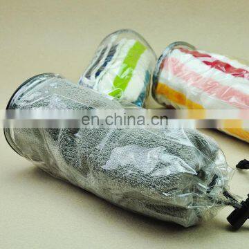 Clear pvc drawstring bags towel packaging bags