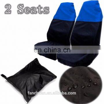 Universal Car Van Black Waterproof Nylon Heavy Duty Front Seat Covers Protectors