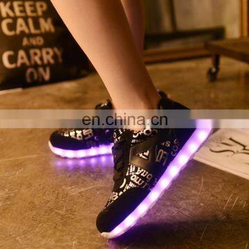 Wholesale Hot New Fashion Rechargeable OEM PU Leather Light Shoes Sneakers LED Shoes Men Women Footwear photo-3