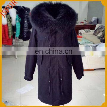 Long Style Big Fur Collar Winter Jacket Fox Fur Lined Parka