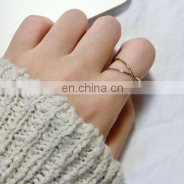 Korean Minimalist Cross Hollow Alloy Ring Above Knuckle Ring photo-5
