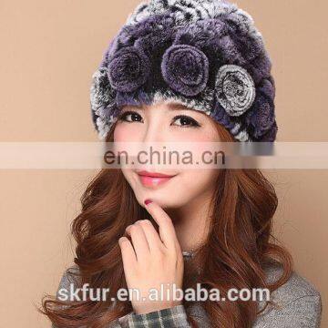 China factory wholesale 100% real rex rabbit fur hat