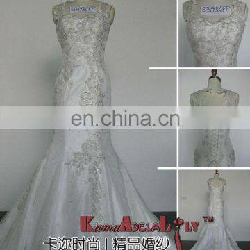 EB1986pp Sleeveless with bead embriodery wedding dress