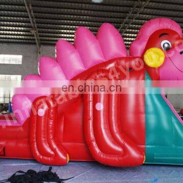 Small dinosaur theme inflatable slide for kids