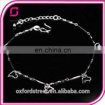 korean summer fashion cute heart-shaped star silver ladies and girls anklets